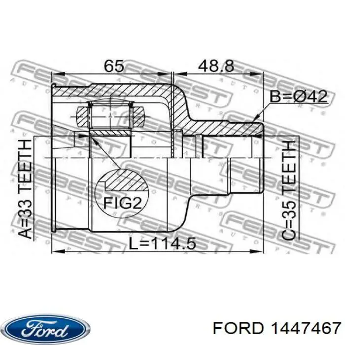 Правая полуось 1600646 Ford