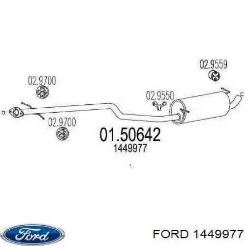 1449977 Ford глушитель, центральная часть