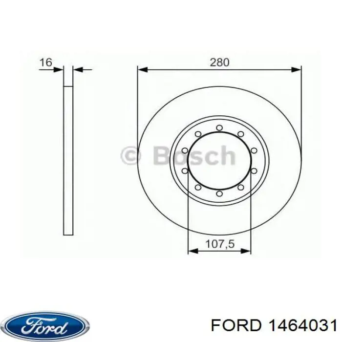 Тормозные диски 1464031 Ford