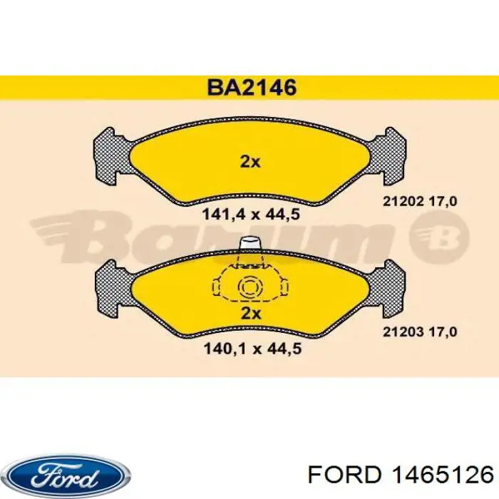 Тормозные колодки Ford 1465126