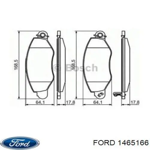 Купить 1465166 Ford Колодки тормозные