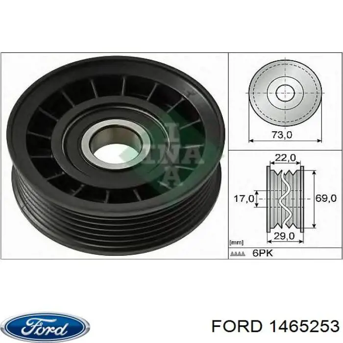 Паразитный ролик приводного ремня Ford 1465253 цена, от 23.29 USD
