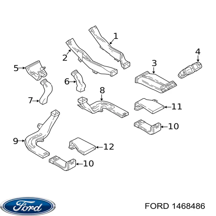 1468486 Ford estabilizador traseiro