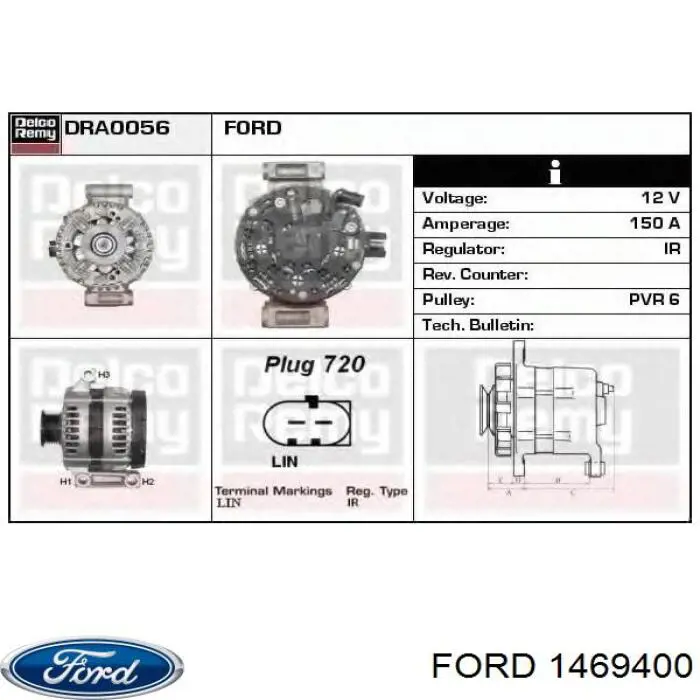 6G9N10300DC Ford gerador