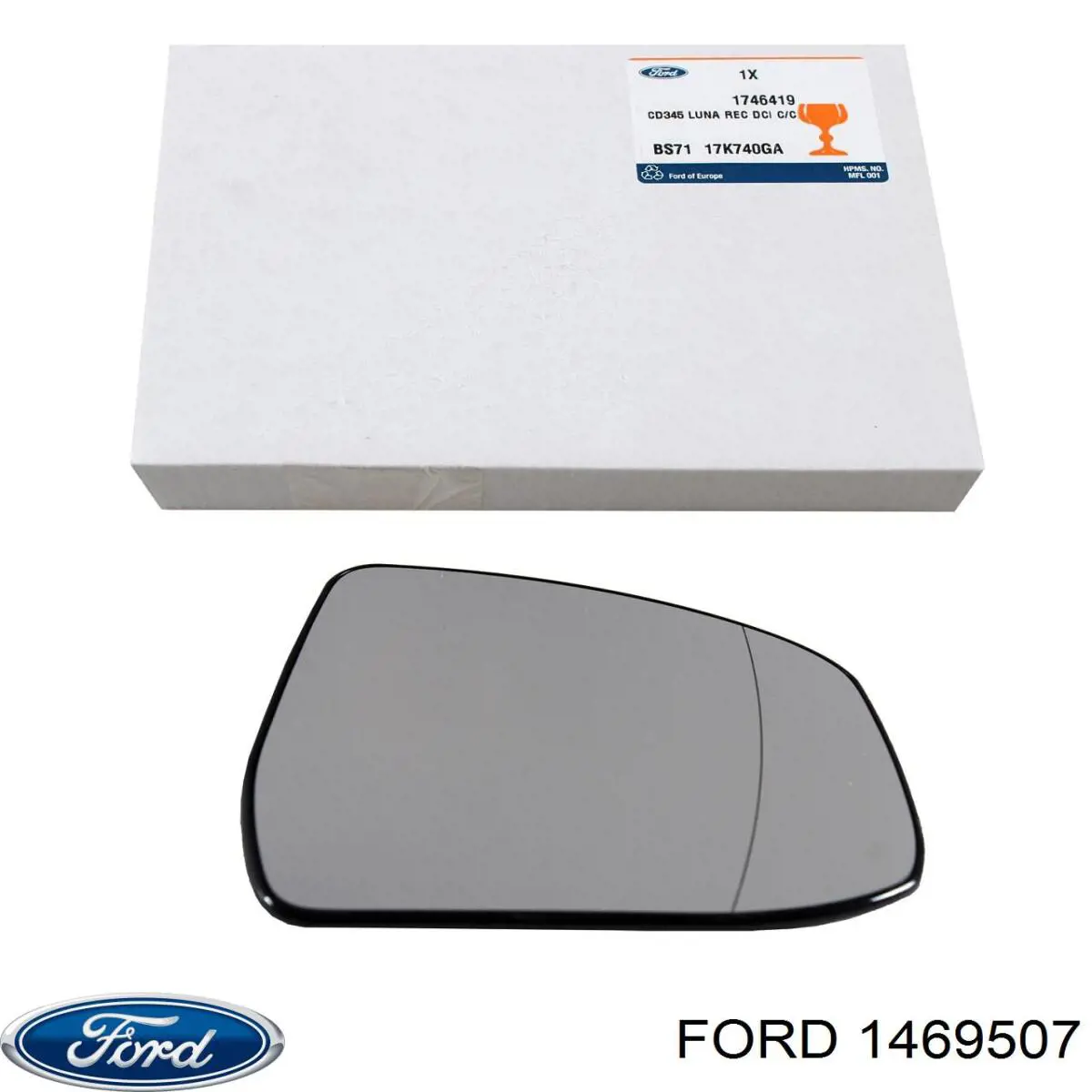 Стекло зеркала заднего вида, правого Ford 1469507 цена, от 8.77 USD