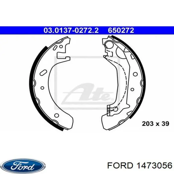 1473056 Ford колодки тормозные задние барабанные
