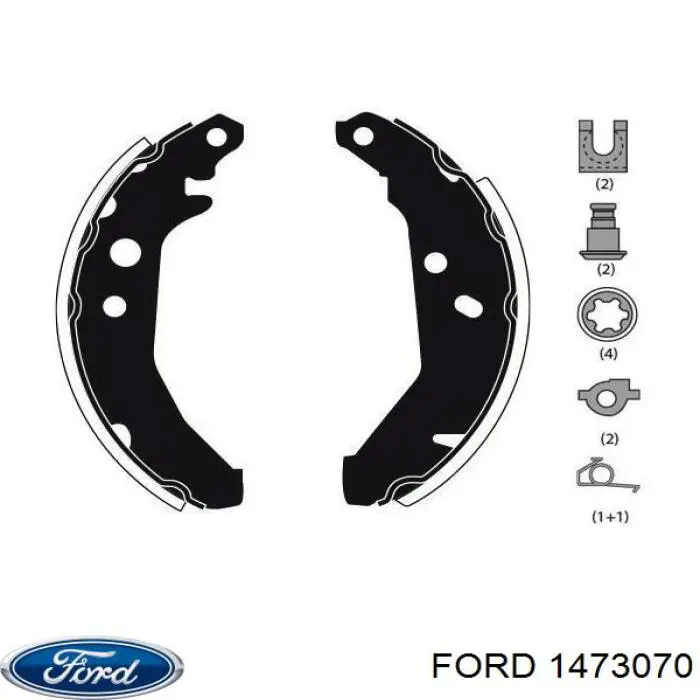 Купить 1473070 Ford Задние барабанные тормозные колодки
