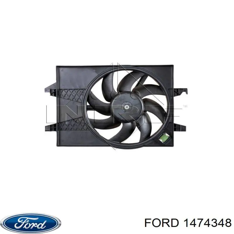 1474348 Ford диффузор радиатора охлаждения, в сборе с мотором и крыльчаткой