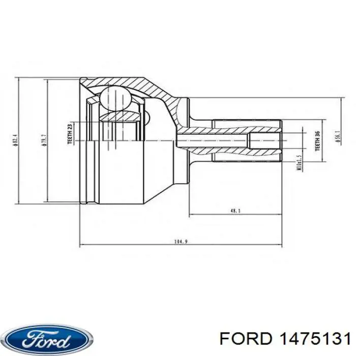 Привод передний левый Ford 1475131 цена, от 69.68 USD