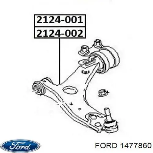 Левый рычаг передней нижней подвески Ford 1477860 цена, от 52.44 USD