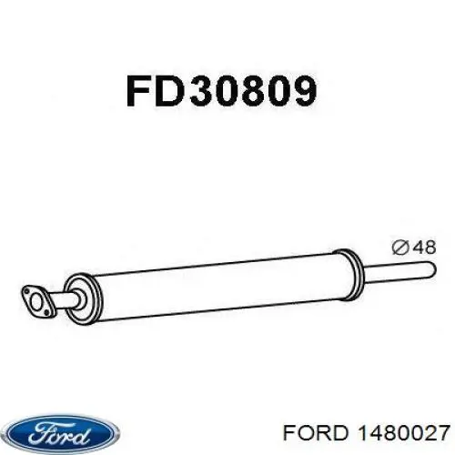 1480027 Ford Глушитель, передняя часть