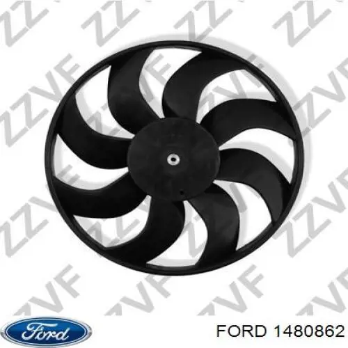 1480862 Ford ventilador elétrico de esfriamento montado (motor + roda de aletas)