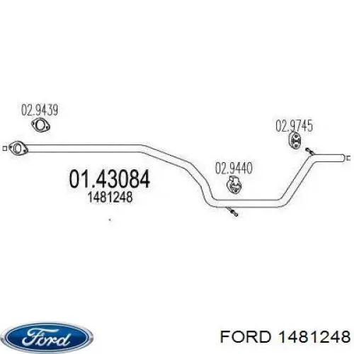 Купить 1481248 Ford Выхлоп центральный