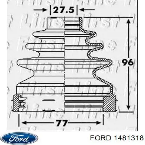 Купить 1481318 Ford Пыльник гранаты внутренний, передней полуоси