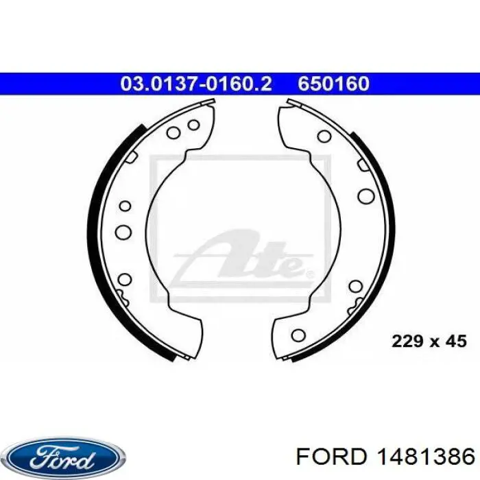 Задние барабанные колодки 1481386 Ford