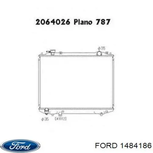 1484186 Ford radiador de esfriamento de motor