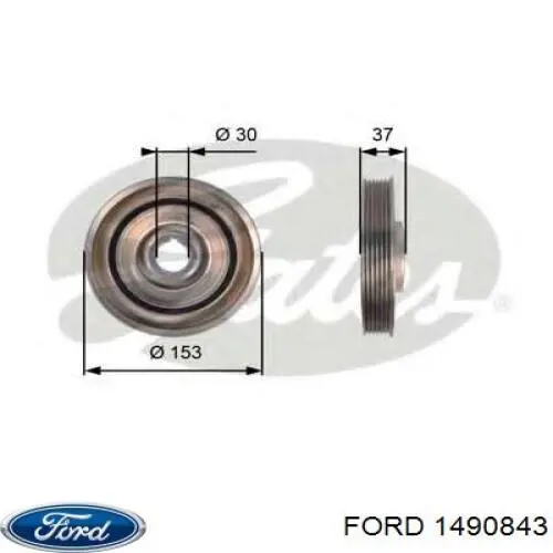 Шкив коленвала (демпфер) Ford 1490843 цена, от 63.76 USD