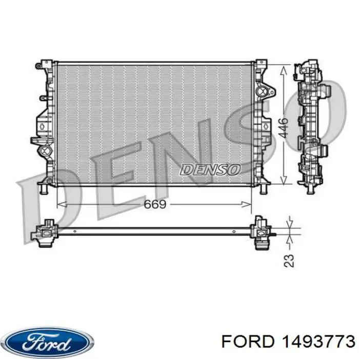 Радиатор охлаждения двигателя Ford 1493773 цена, от 73.81 USD