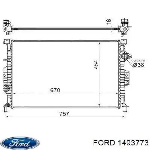 Купить 1493773 Ford Радиатор водяной