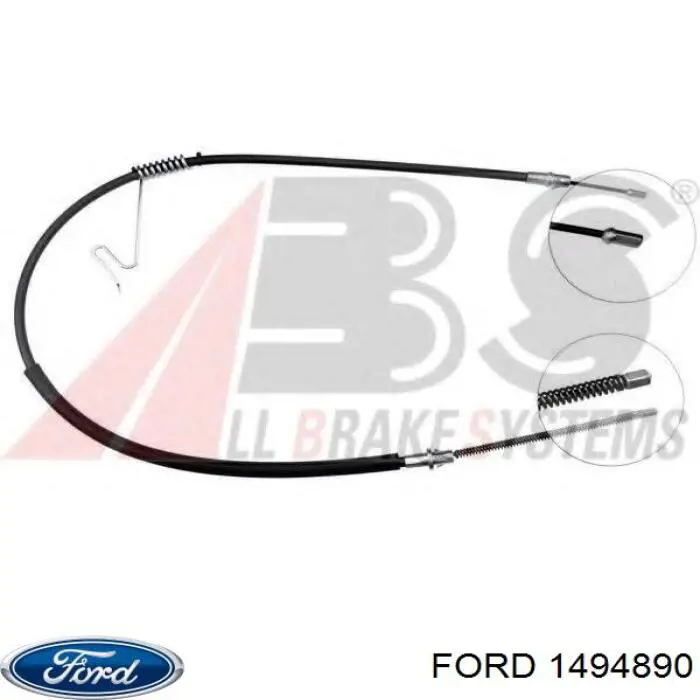 1494890 Ford Трос ручного тормоза задний, правый