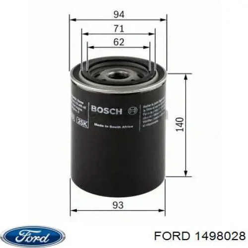 Фильтр очистки масла центробежный Ford 1498028 цена, от 7.04 USD