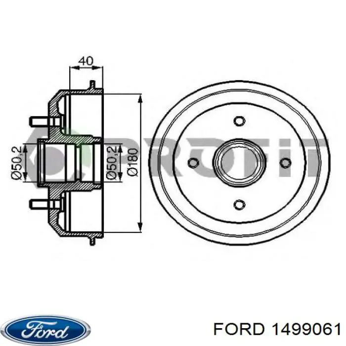 Барабан тормозной задний Ford 1499061 цена, от 24.46 USD