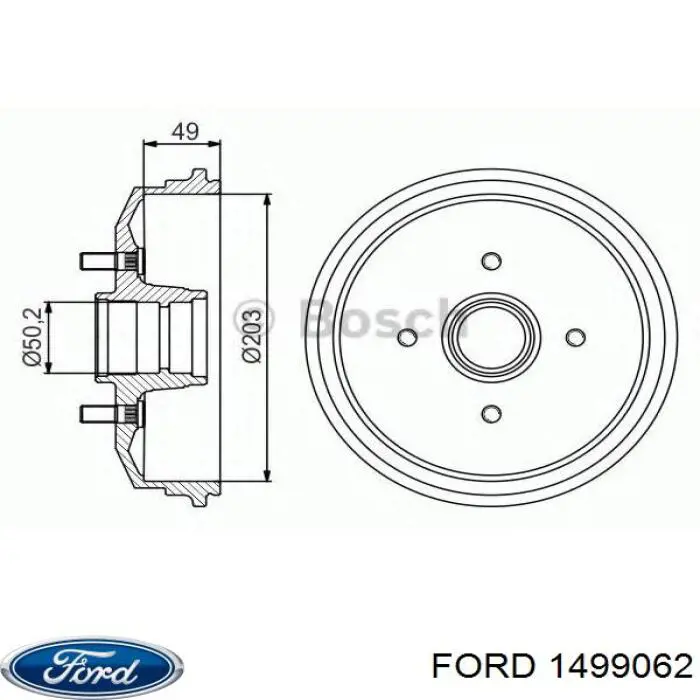 1499062 Ford барабан тормозной задний