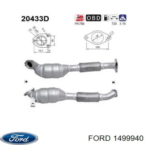 1499940 Ford convertidor - catalisador