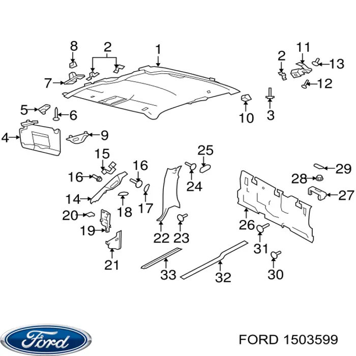 Решетка бампера переднего 1503599 Ford
