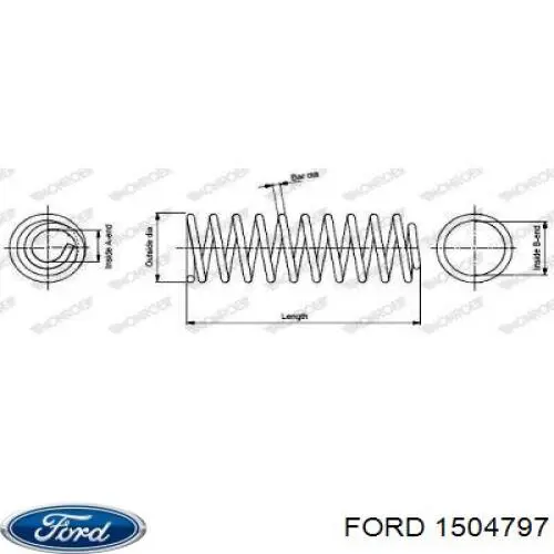Пружина амортизатора передняя Ford 1504797 цена, от 40.75 USD