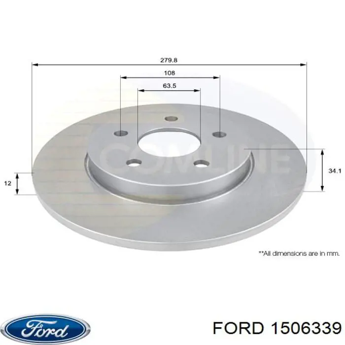 Задний тормозной диск Ford 1506339 цена, от 32.92 USD