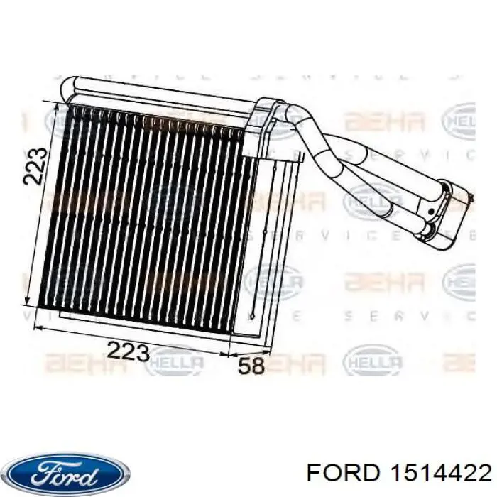 Испаритель кондиционера 1514422 Ford