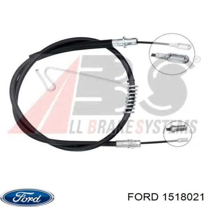 1518021 Ford трос ручного тормоза задний левый