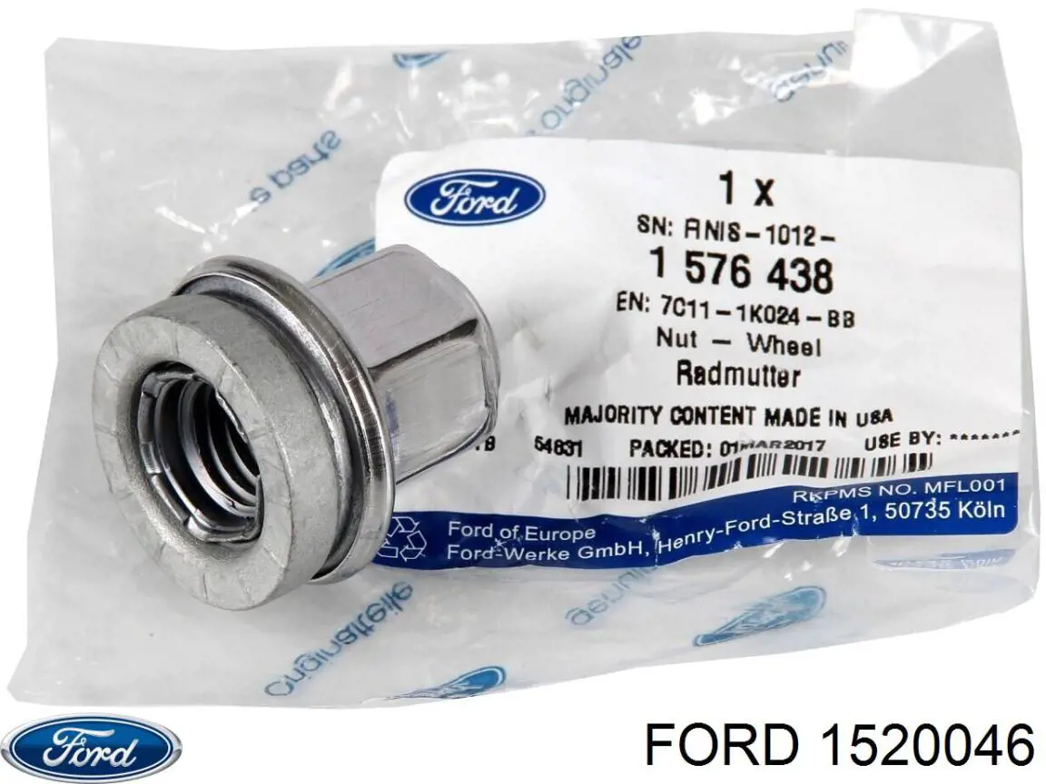 Гайка крепления колеса Ford 1520046 цена, от 4.11 USD