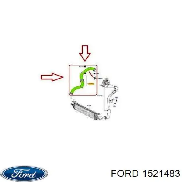 Патрубок интеркулера 1521483 Ford
