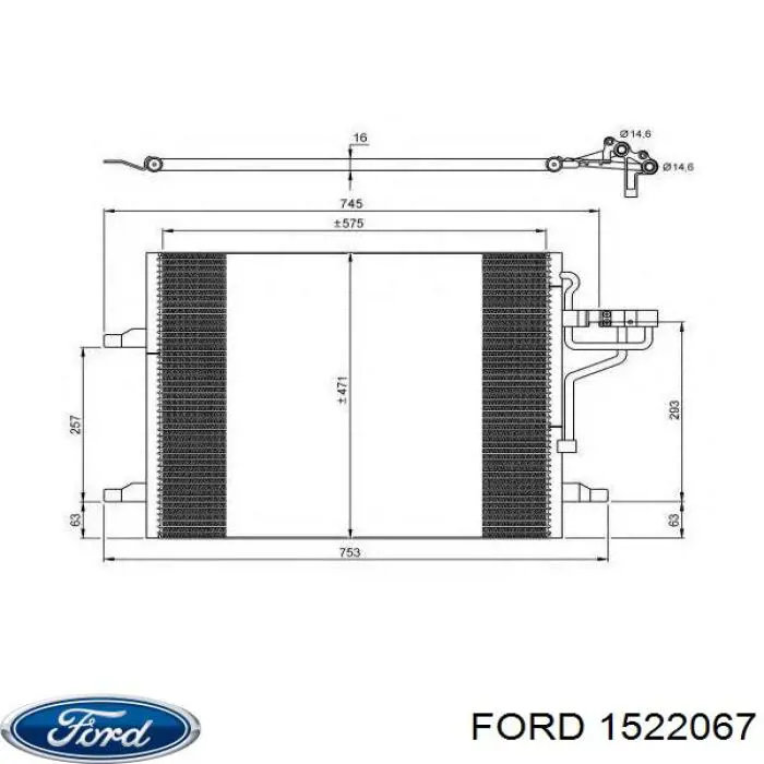 Радиатор кондиционера Ford 1522067