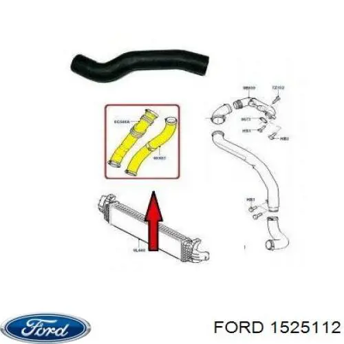 Шланг/патрубок интеркуллера Ford 1525112 цена, от 11.27 USD