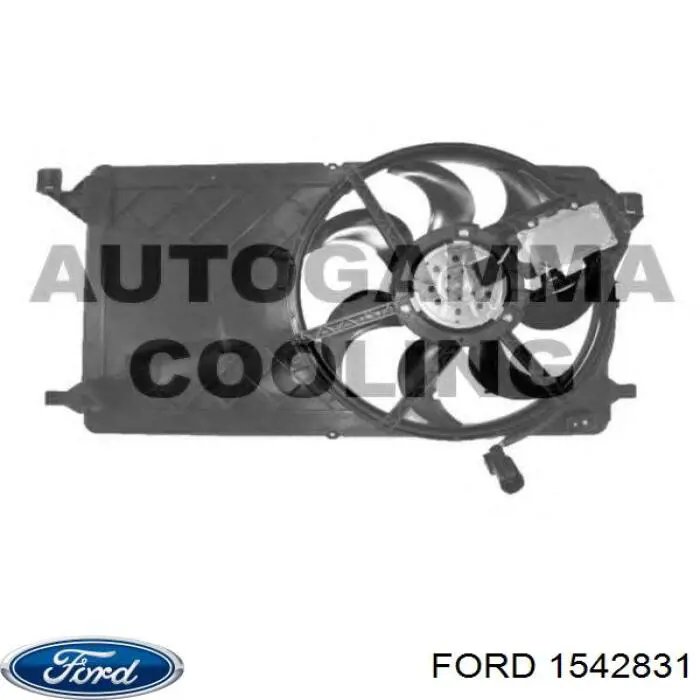 1542831 Ford difusor do radiador de esfriamento, montado com motor e roda de aletas