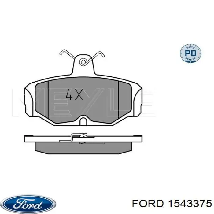 Купить 1543375 Ford Колодки тормозные задние, дисковые
