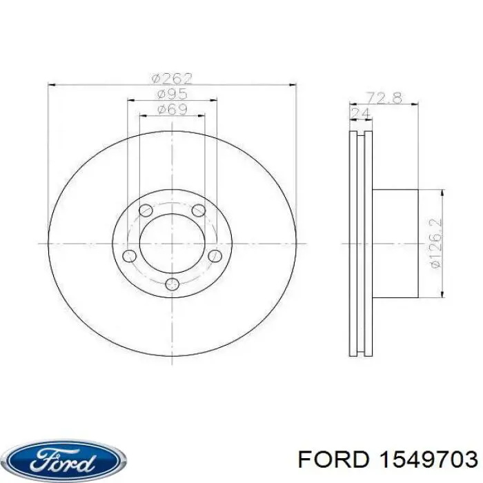 Передние тормозные диски 1549703 Ford