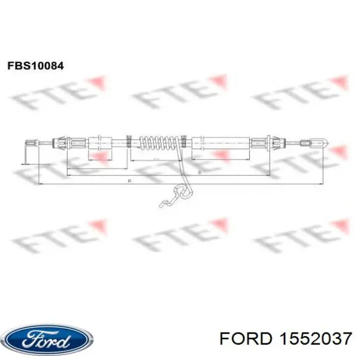 Купить 1552037 Ford Задний правый трос ручника