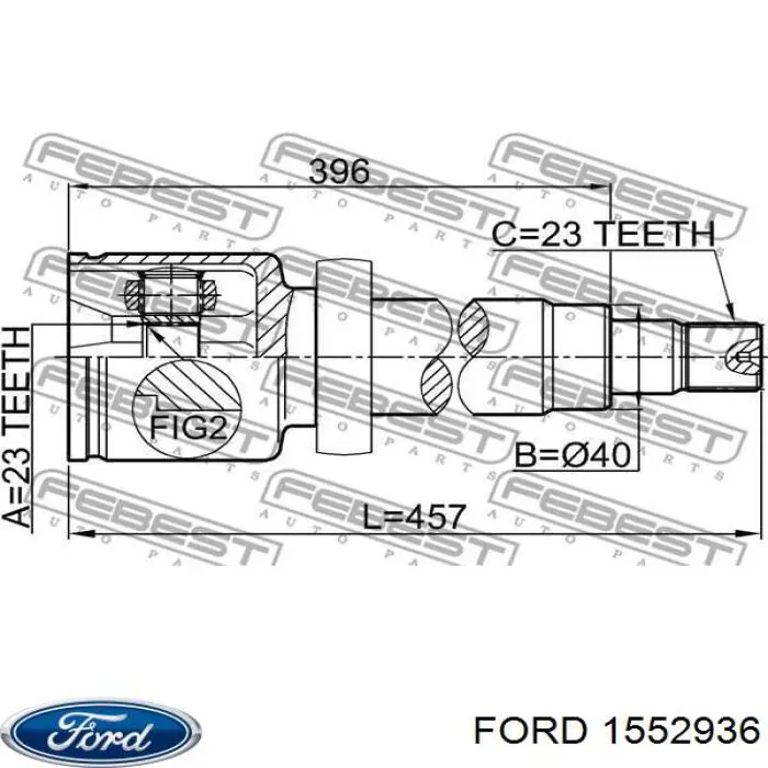 Шарнир привода внутренний Ford 1552936 цена, от 62.96 USD