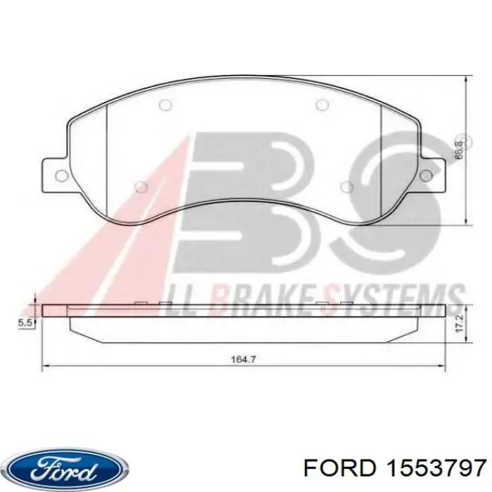 Колодки Ford 1553797 цена, от 24.44 USD