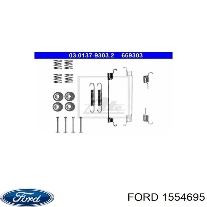 Установочный комплект задних барабанных колодок Ford 1554695 цена, от 5.86 USD