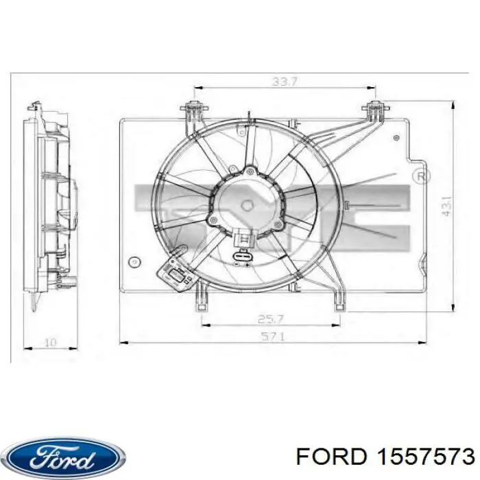 Купить 1557573 Ford Диффузор вентилятора в сборе с мотором и крыльчаткой