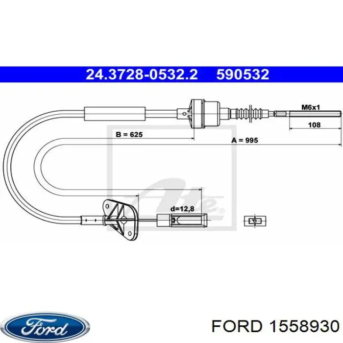 1558930 Ford трос сцепления