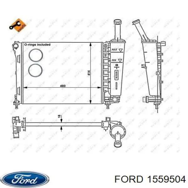 Радиатор охлаждения двигателя Ford 1559504 цена, от 81.90 USD