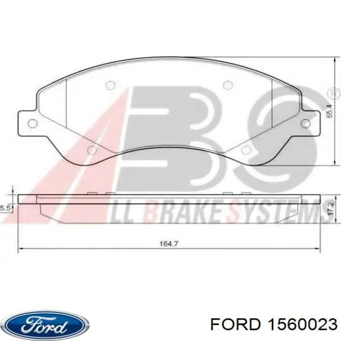Передние тормозные колодки 1560023 Ford