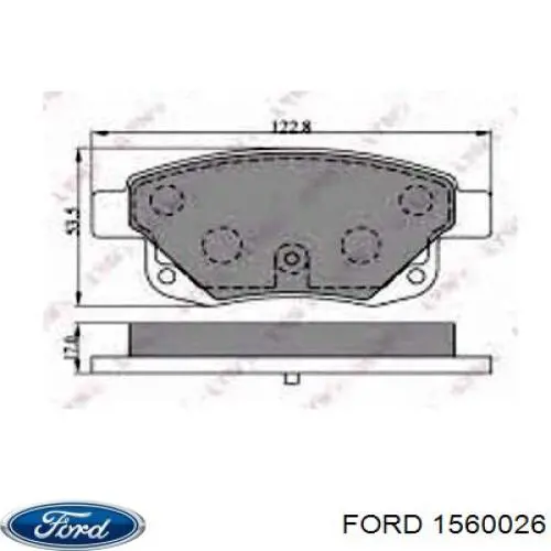 Задние тормозные колодки 1560026 Ford