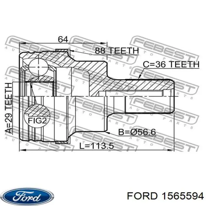 Приводы задних колес Ford 1565594 цена, от 32.41 USD
